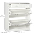thumbnail image 3 of HOMCOM Armoire à Chaussures d'Entrée avec 2 Tiroirs Basculants pour 12 Paires de Chaussures, 3 of 10