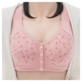 thumbnail image 2 of Plus Size Bras Front Closure Non-Restrictive Fit Bra Plus Size With Wireless No Padding​​ Brassiere Femme Pink 105B, 2 of 3