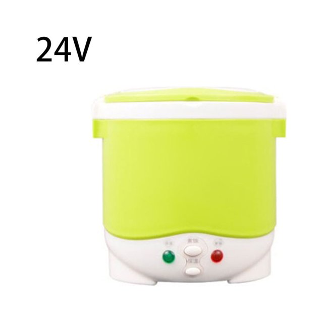 Car Rice Cooker Mini Cooking Tools 24V Multifunctional 1L Soup Electric Heater Travel Truck Lunchbox Food Appliance Machine 24V 24V/green