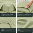 thumbnail image 3 of Comfy Bamboo World Series 4pc Microfiber Sheet Set, Queen Size Bedsheet, Sage Green, 3 of 6
