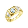 thumbnail image 3 of RYLOS Men's Rings Yellow Gold Plated Silver Rings Designer Weave Band 7X5MM Gemstone &  Diamond Ring Aquamarine March Birthstone Rings For Men Size 8, 3 of 7