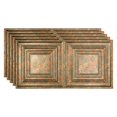 thumbnail image 1 of Fasade Traditional 3 Vinyl 2ft x 4ft Glue Up Ceiling Panel Copper Fantasy 5 Pack, 1 of 5
