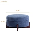 thumbnail image 2 of Ottoman Rond avec Rangement, Ottoman Capitonné Rembourré, Table Basse pour Salon Chambre 31,89 Pouces x 17,91 Pouces Bleu, 2 of 11