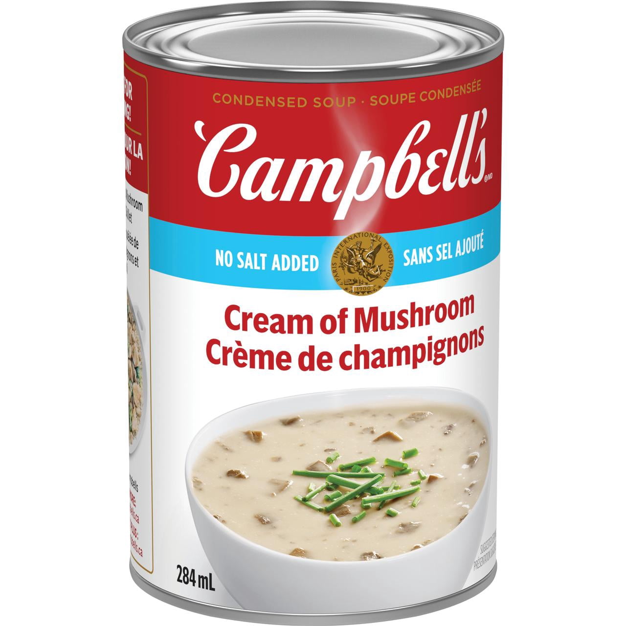 Campbell's® Soupe Condensée Crème de Champignons Sans Sel Ajouté, à Longue Conservation