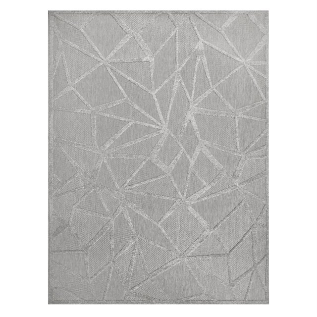 Leick Home 595744 Vennor Geometric Indoor Outdoor Area Rug Rectangle 6'7"x9'6"