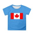thumbnail image 1 of T-shirt à Manches Courtes pour Filles de la Fête du Canada, Col Rond d'Été, Coupe Décontractée, Chandails de Base, 1 of 4