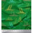 thumbnail image 1 of Soimoi Silk Fabric Ship Ocean Printed Fabric 1 Yard 42 Inch Wide, 1 of 3