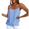 thumbnail image 3 of Débardeurs pour Femmes, Coupe Ample, Nouvelle Mode, Col Rond, Sans Manches, Décontracté, Style Blouse, B-28 Bleu m, 3 of 7