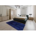 thumbnail image 4 of Ahgly Company Indoor Round Abstract Denim Dark Blue Oriental Area Rugs, 4' Round, 4 of 6