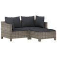 thumbnail image 3 of vidaXL 7 Piece Garden Lounge Set with Cushions Grey Poly Rattan, 3 of 5