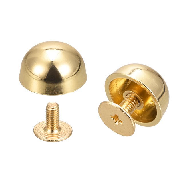 Unique Bargains Clous en Cuir à Tête Ronde Creuse avec Rivets à Vis 12x7 mm Ton Or, Lot de 20