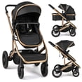 thumbnail image 1 of INFANS 2 in 1 Baby Stroller, Folding Newborn Pram Convertible Stroller Bassinet for Infant Foldable High Landscape Shock Absorption with Reversible Seat Aluminum Structure for Pushchair, 1 of 10