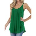 thumbnail image 4 of MAWCLOS Femmes Camisole Sans Manches Débardeurs Couleur Unie Cami de Base Porter Quotidiennement Pull Col Rond Vert 3XL, 4 of 6
