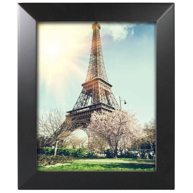 Hometrends 8x10 inch Wide Beveled Tabletop Picture Frame, Black
