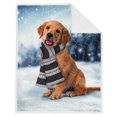 thumbnail image 3 of Safdie & Co. Premium Ultra Soft Knit Throw Blanket with Sherpa Reverse Scarf Puppy, 3 of 3