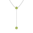 thumbnail image 1 of Angara Collier en Péridot Naturel - Collier Style Lariat en Péridot Rond Serti Clos 1,9 ct en Platine pour Femmes, 1 of 8