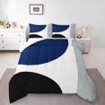 thumbnail image 2 of Erosebridal Modern Abstract Bedding Full Comforter Set, Black White Gray Navy Blue Down Comforter Breathable 3pcs, 2 of 8