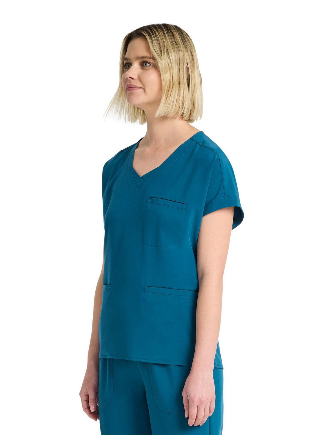 Scrubstar Women's Fashion Relaxed Fit Stretch V-Neck Scrub Top WC672A