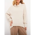 thumbnail image 3 of FOCUSNORM Chandail Ample à Col Roulé pour Femmes Couleur Unie Manches Longues Pulls Automne Hiver Chaud Tricoté Mode Urbaine, 3 of 8