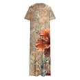 thumbnail image 4 of Ovzne Robes d'Été pour Femmes 2025 Robe Femme Couleur Unie Ample Décontractée Mode Robe à Manches Longues Robe à Col à Manches Longues pour Femmes Robe Femme à Manches Longues Imprimée Liquidation, 4 of 6