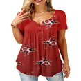 thumbnail image 1 of QJUHUNG T-Shirts Amples à Manches Courtes pour Femmes Blouse Décontractée d'Été pour Dames, 1 of 5