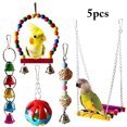 thumbnail image 2 of 5PCS Bird Cage Toy Set Rattan Bird Swing Toy Parrot Hanging Bell Bird Chew Toy, 2 of 10