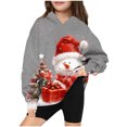 thumbnail image 2 of Chandails à Capuchon Sherpa pour Garçons et Filles, Chandail à Capuchon en Molleton, Chandail de Noël pour Enfants, T-shirt à Manches Longues à Motif, T-shirt Imprimé à Col Rond, Long Haut, Chandail à Capuchon pour Garçons et Filles, Gris 110, 2 of 3