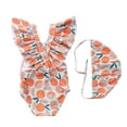 thumbnail image 4 of Girl Swimsuits 1 Piece Bathing Suits Sleeveless Flounce Printed Girl Bathing Suit L, 4 of 4