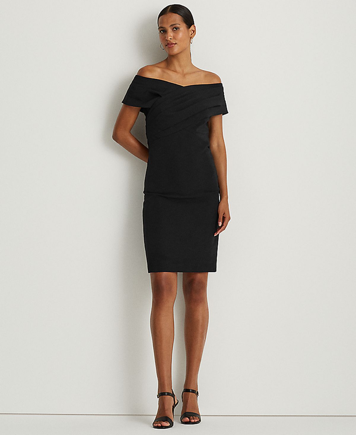 ralph lauren crepe off-the-shoulder cocktail dress Lauren Ralph Lauren Crepe Off-the-Shoulder