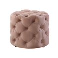 thumbnail image 2 of Inspired Home Ottoman en Velours Sablé Rond Moderne Contemporain 1 Pce, Blush, 2 of 7