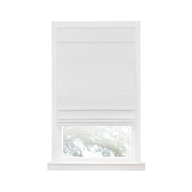 27 x 64 in. Cordless Roman Shade, White