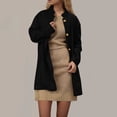 thumbnail image 1 of Yuyuzo Manteau pour Femmes Mi-Long à Col Montant Vestes Blazer d'Affaires Décontractées Automne Hiver Pardessus Uni avec Poches, 1 of 6
