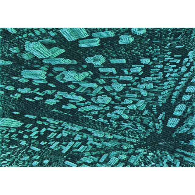 Ahgly Tapis Rectangulaire Lavable en Machine Intérieur Transitionnel Turquoise Foncé Vert, 2 Pieds x 3 Pieds