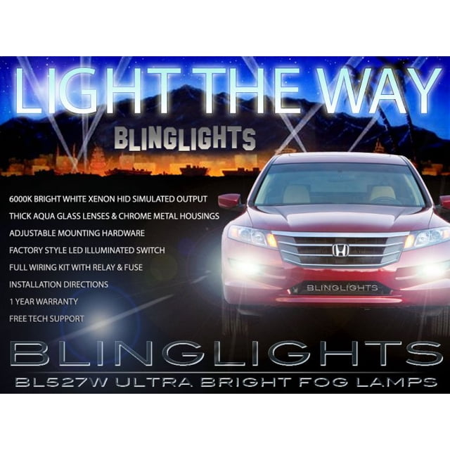 For BlingLights Fog Lights Compatible With 2010 2011 2012 Honda Accord Crosstour