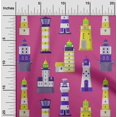 thumbnail image 2 of oneOone Polyester Spandex Yellow Fabric Sea Lighthouse Craft Projects Decor Fabric Printed By The Yard 56 Inch Wide, 2 of 5