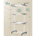 thumbnail image 4 of SONGMICS Clothes Drying Rack Stand 4-Tier, Laundry Drying Rack, Rolling Clothes Horses Dryer Rack, White, 4 of 7