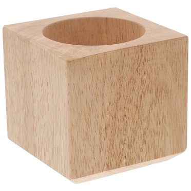 Wooden Flower Pot Indoor Small Artificial Plant Pot Rustic Succulent Plant Pot for Home Office