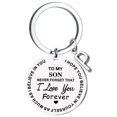 thumbnail image 1 of EGNMCR Keychains DIY To My SON Stainless Steel Last Name 26 Letter Keychain 2.5cm Fashion Decorations, 1 of 6