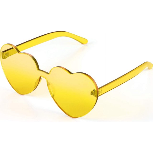 ORUYROP Heart Shape Sunglasses Rimless Transparent Heart Glasses Colorful Party Favors