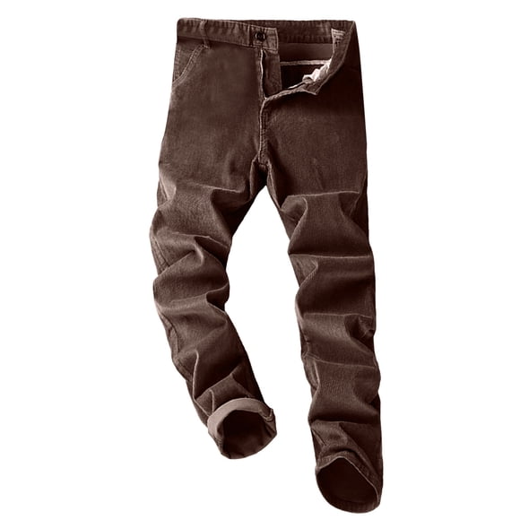 HBFAGFB Men's Casual Pants Versatile and Comfortable Straight Leg Pants Slim Fit Trousers Brown Size L-32