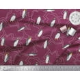 thumbnail image 3 of Soimoi Rouge Moss Tissu Georgette Tissu Imprimé Pingouin Océan 1 Yard 42 Pouces de Large, 3 of 3