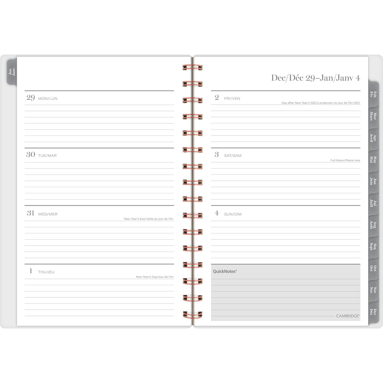 Agenda hebdomadaire Cambridge® Rose Gold Peony 2026