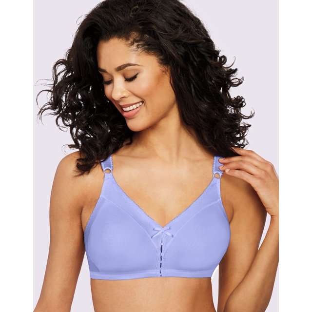 Bali Womens Cotton Double Support Wirefree Bra, 40B, Winter Lake