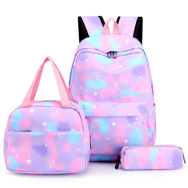 3pcs/set Computer Bag Large Capacity Fashion Women Nylon for Gift (Pink)