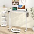 thumbnail image 4 of Costway 55" x 24" Electric Standing Desk with 3 Memory Height Settings 2 Hanging Hooks White, 4 of 10