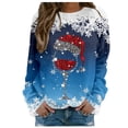 thumbnail image 2 of TIMIFIS Chandail de Noël Surdimensionné pour Femmes, Décontracté et Mignon, Imprimé Flocon de Neige et Verre de Vin Rouge, Col Rond, Chandail à Enfiler, Cadeaux pour Femmes pour Noël, 2 of 5