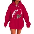 thumbnail image 1 of Dagegui Chandails à Capuche pour Femmes, Graphiques Tendance, Manches Longues, Chandails à Capuche en Molleton Mince, Hauts à Enfiler, Vêtements d'Automne et d'Hiver, Rouge, TTG, 1 of 5