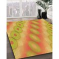 thumbnail image 3 of Ahgly Tapis de Zone Carré Transitionnel Néon Orange Lavable en Machine, 5 Pieds Carré, 3 of 7