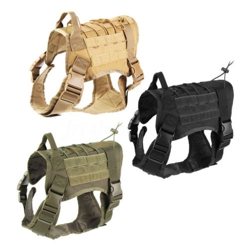 New Police K9 Tactical Training Dog Harness Military Adjustable Molle Nylon Vest