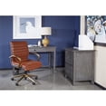 thumbnail image 2 of OSP Home Furnishings Mid-Back Saddle Brown Faux Leather Chair with Gold Finish, 2 of 7